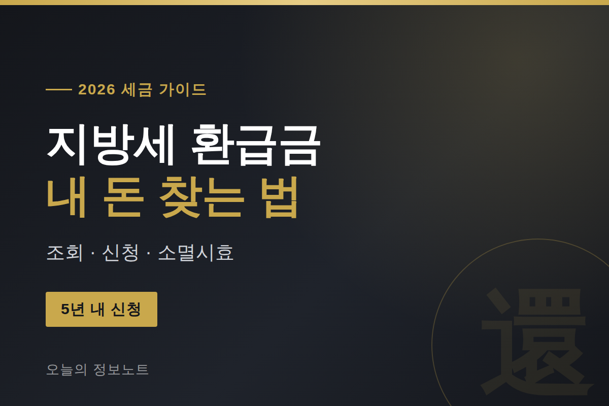 지방세 환급금 조회 2026 | 미환급금 찾는 법·신청 방법 총정리
